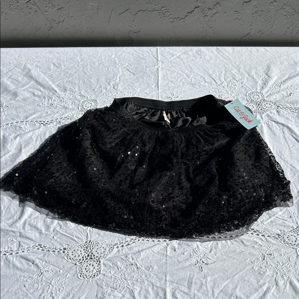 Cat & Jack Sparkling Black Tulle Skirt